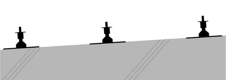 下地勾配に沿って設置する