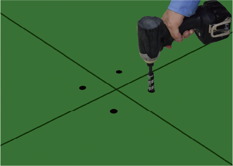 ２. 断熱材座堀り（ドリル径：16mm）